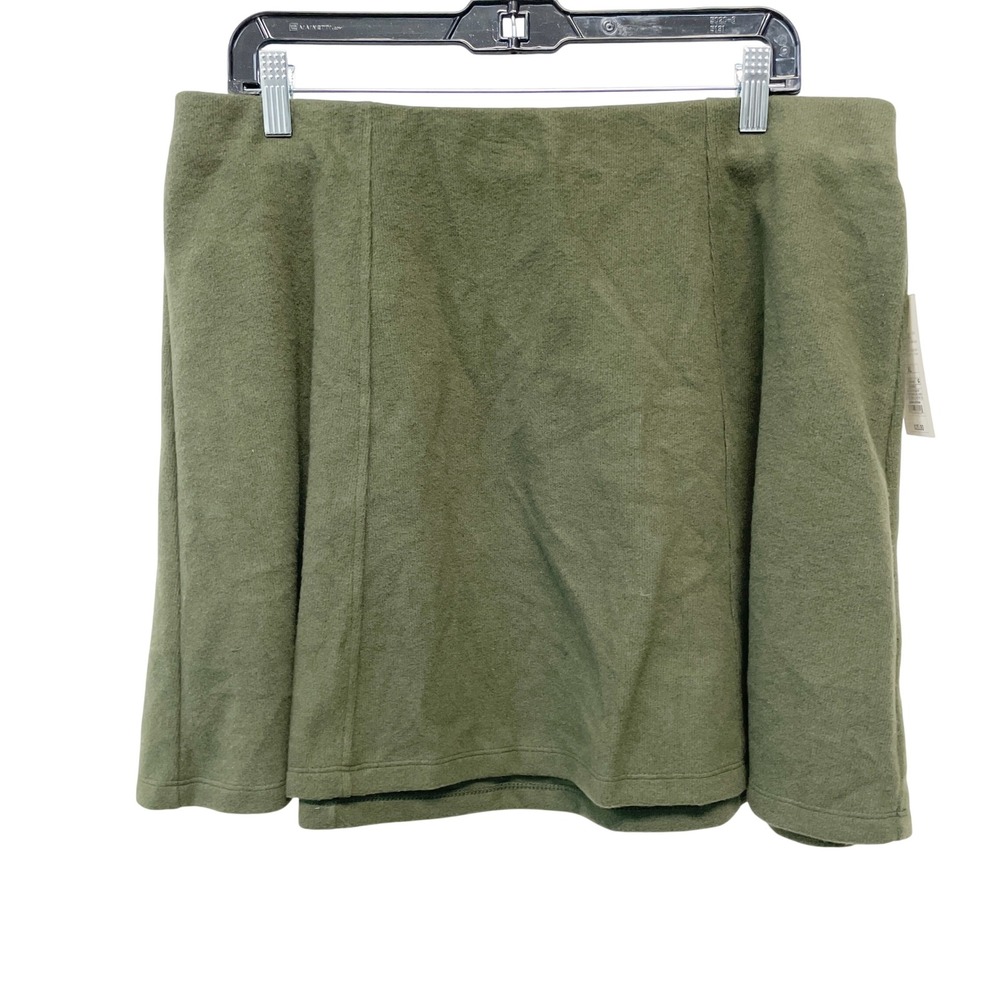 A New Day Women's Olive Green Knit A Line Mini Sweater Skirt Size XL
